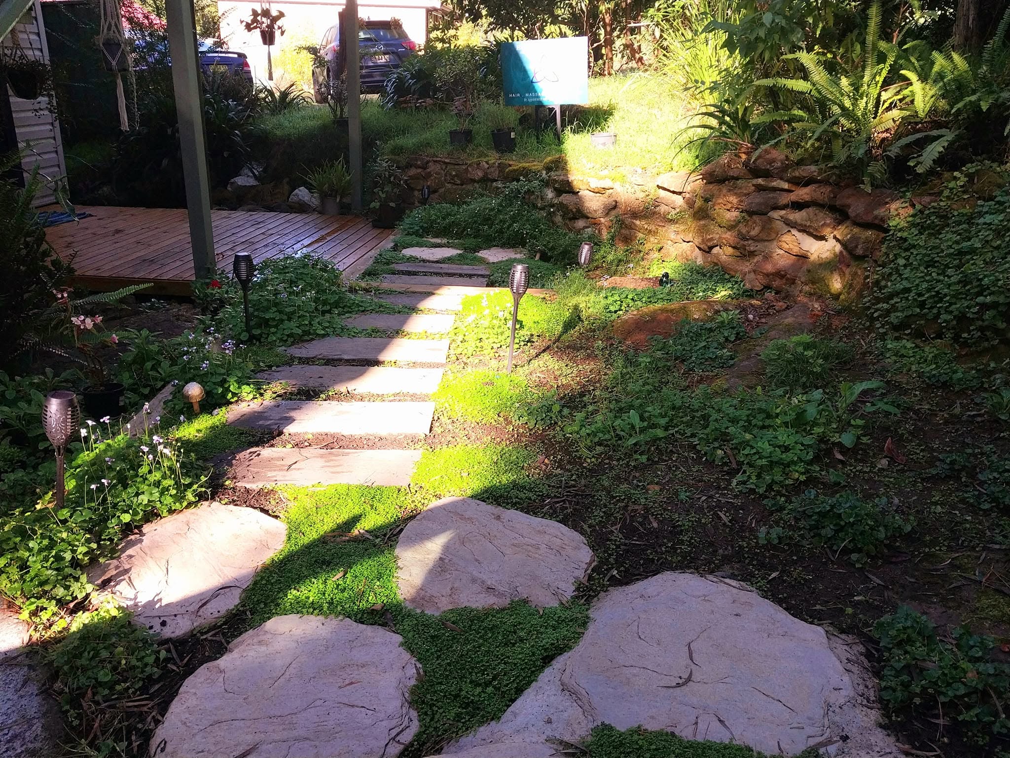 Garden path entrance to Equinox Studio